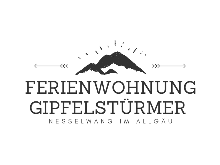 Logo Logo der Ferienwohnung Gipfelstürmer in Nesselwang, Allgäu, mit Bergsymbol.